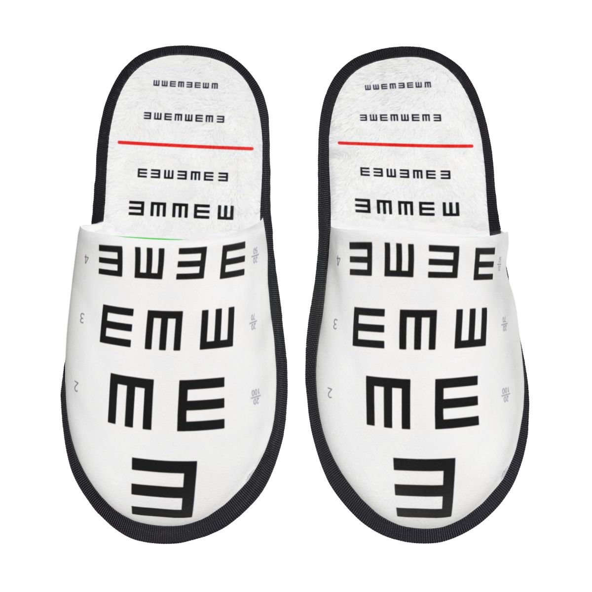 Women Shoes Chart Size - Maßgefertigte Augentest-Diagnose-Hausschuhe für Damen, Gemütliche Memory-Foam