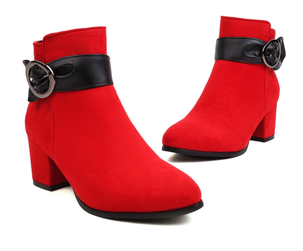 Women'S Shoes Paris - Frühling Herbst Winter Kunstwildleder Stiefeletten Damen
