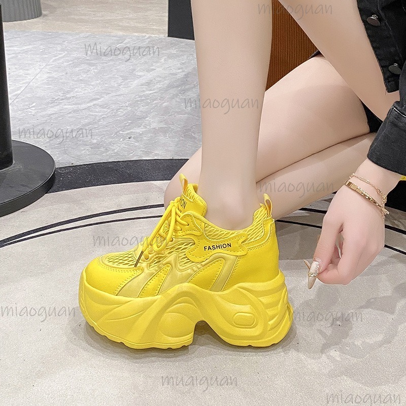 Women Shoes Store - Atmungsaktive Mesh-Plateau-Sneaker für Damen, Sommer-Freizeitschuhe im