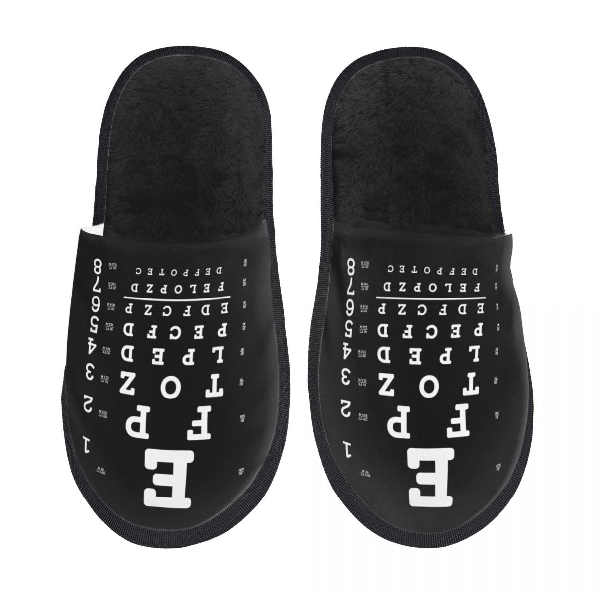 Women Shoes Chart Size - Maßgefertigte Snellen-Sehtafel-Hausschuhe aus Weichem Memory-Schaum für