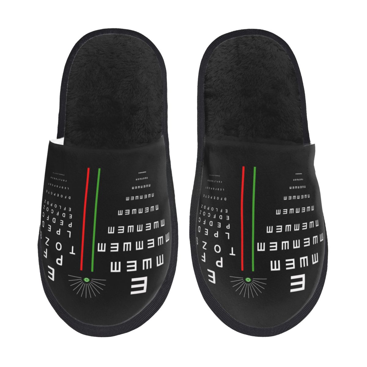 Women Shoes Chart Size - Maßgeschneiderte Snellen-Sehtafel-Hausschuhe aus weichem Memory-Schaum für