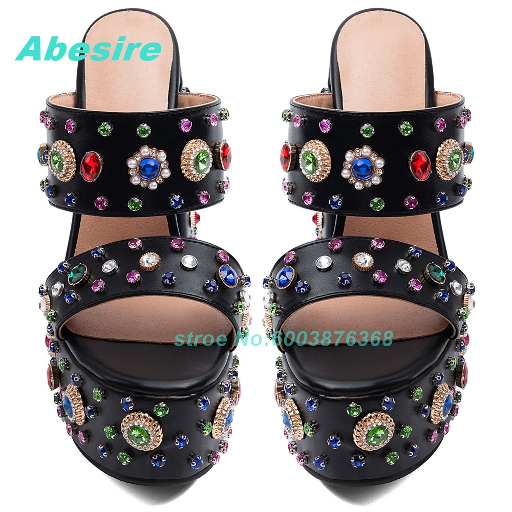 Mehrfarbige Strass-Sandalen mi – Peep Toe Heels Bewertung und Preis