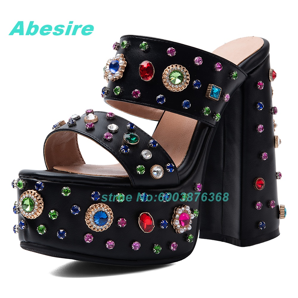Mehrfarbige Strass-Sandalen mi – Peep Toe Heels Bewertung und Preis