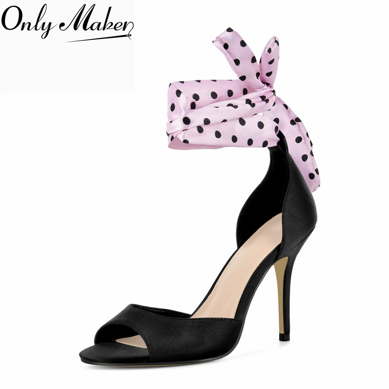 Onlymaker Polka Dot Satin High – Ribbon Tie Heel Bewertung und Preis