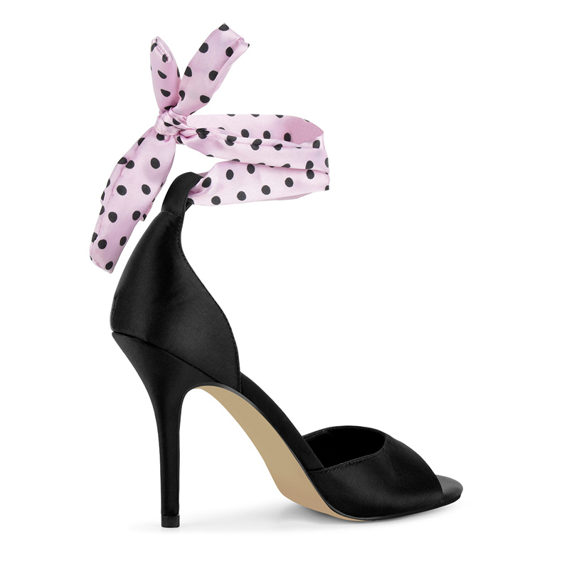 Onlymaker Polka Dot Satin High – Ribbon Tie Heel Bewertung und Preis